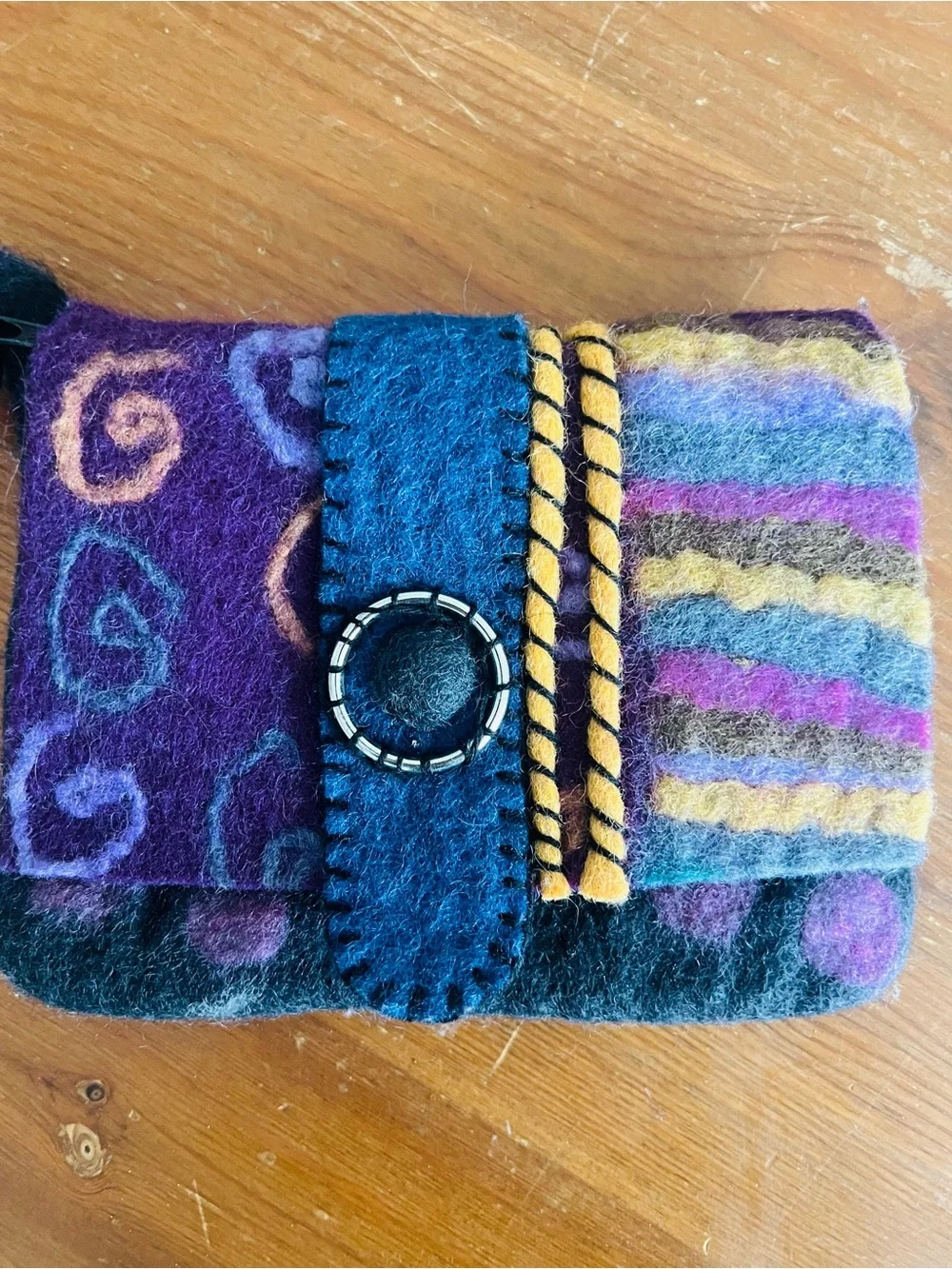 Rising Tide flap clutch stitched